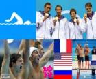 4 x 100 m serbest erkek, Fransa, ABD ve Rusya - Londra 2012 - Yüzme podyum